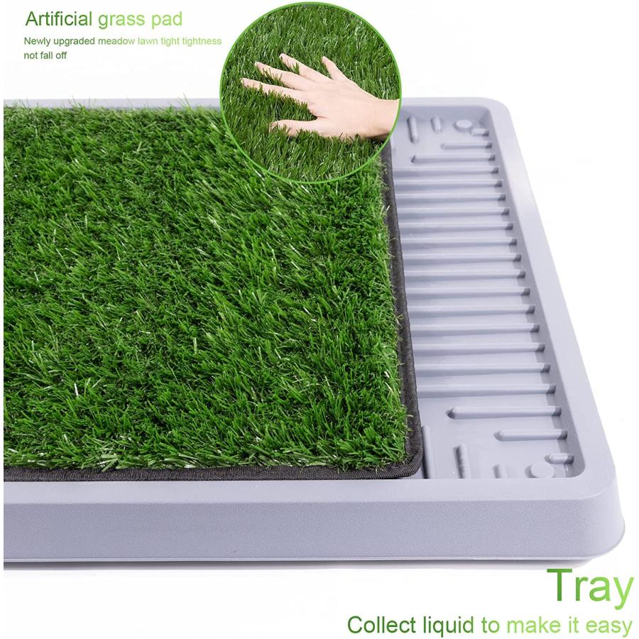 Elepower Dog Grass Pad with Tray Litter Box AntiSlip Artificial for