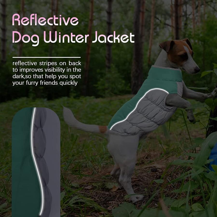 Kuoser Padded Dog Coat Warm Dog Jacket with Thicken Furry Collar Dog Kuoser Padded Dog Coat Warm Dog Jacket with Thicken Furry Collar Dog