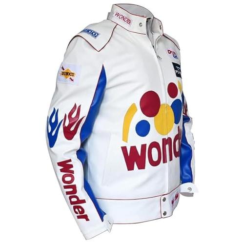 【並行輸入品】 Men Ricky Bobby Wonder Racing Nights The Bread Speed White Leath