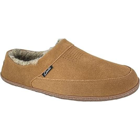 Clarks Mens Slipper Perforated Suede Leather Upper JMS0721 Warm Plush