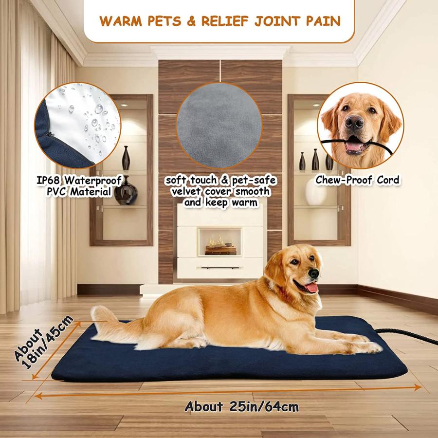 Pet Heating Pad Temperature Adjustable Dog Cat Heating Pad 12 Heat
