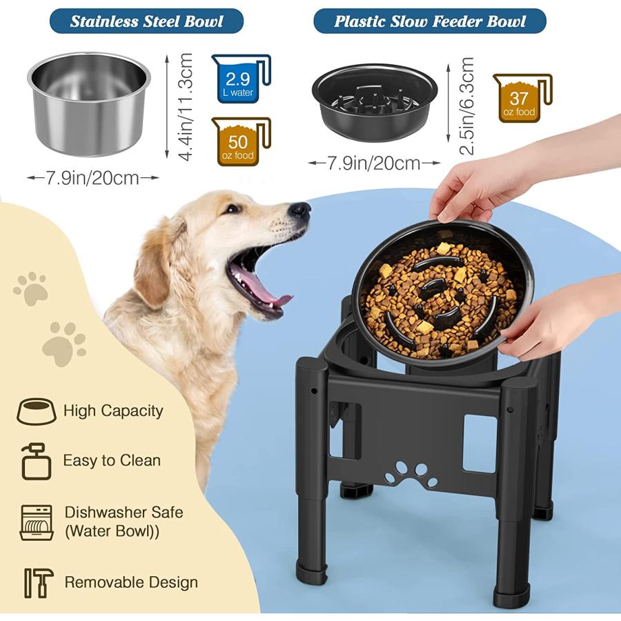 【並行輸入品】 Lewondr Elevated Dog Water Bowl No Spill  with 2.9L Large Capacityの画像