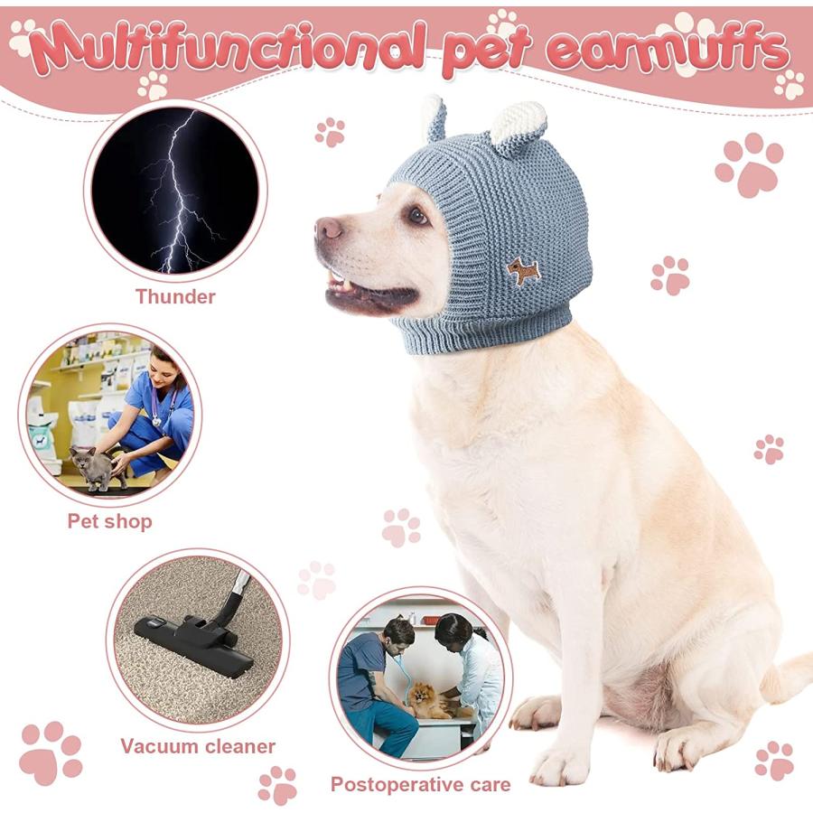 【並行輸入品】 Frienda Quiet Ears for Dogs  Dog Ear Muffs Noise Protection Knittedの画像