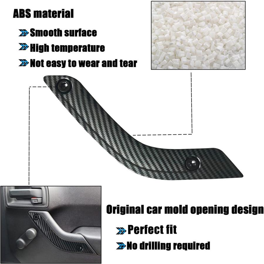 【並行輸入品】 Timilge Interior Door Grab Handle Inserts Cover Door Handle Trim Co_2