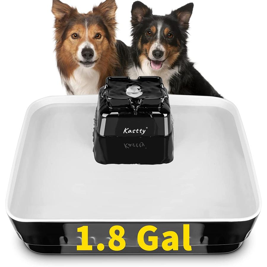並行輸入品】 1.8ガロン 大型犬用噴水 天然セラミック ペット給水器