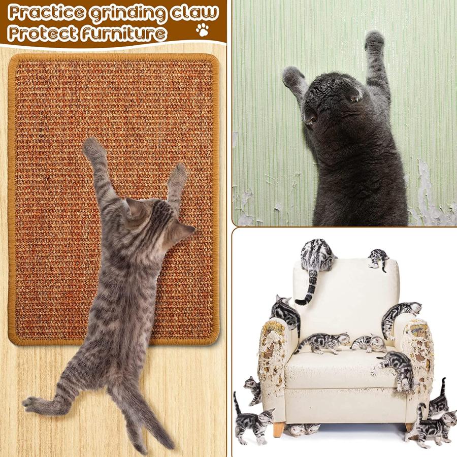 4 Pieces Cat Scratch Mat Sisal Cat Scratcher Pad for Indoor Cat Horizontal｜dep-good-choice｜04