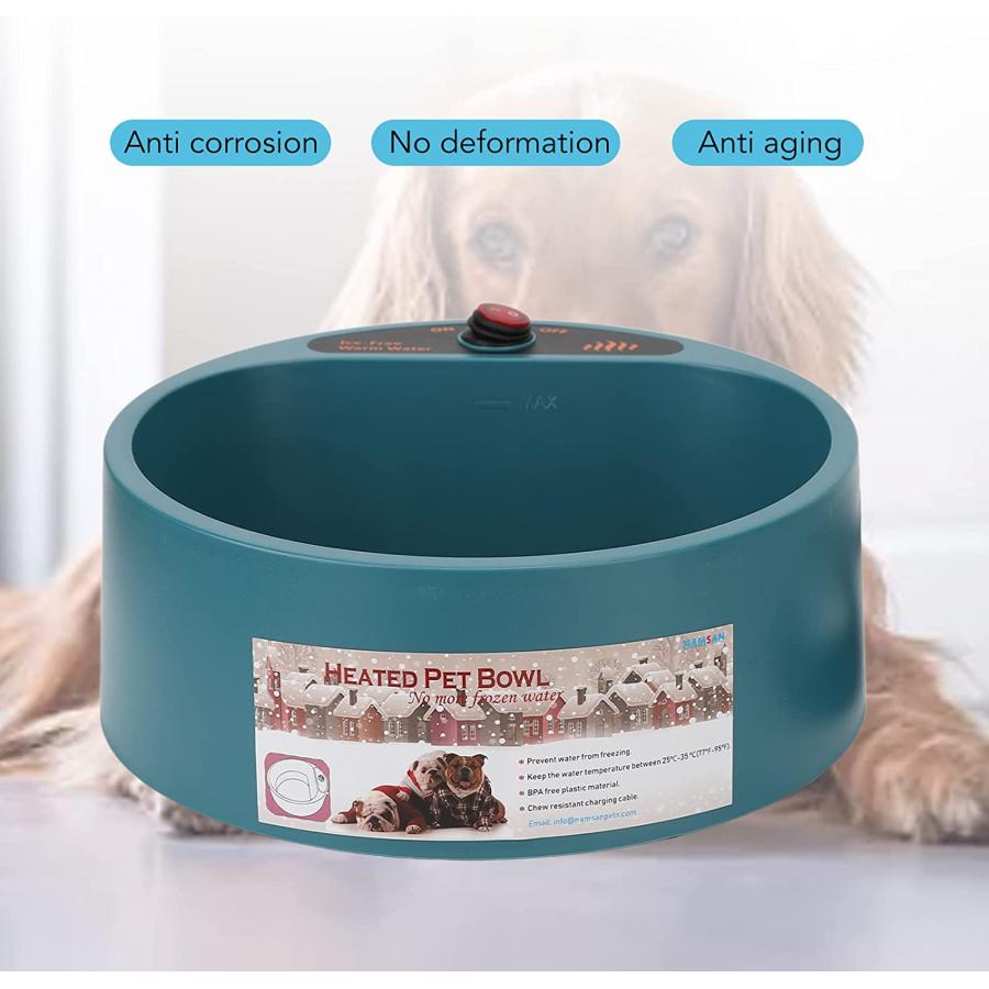 Heated Pet Bowl Waterproof Automatic Outdoor Heated Dog Bowl with