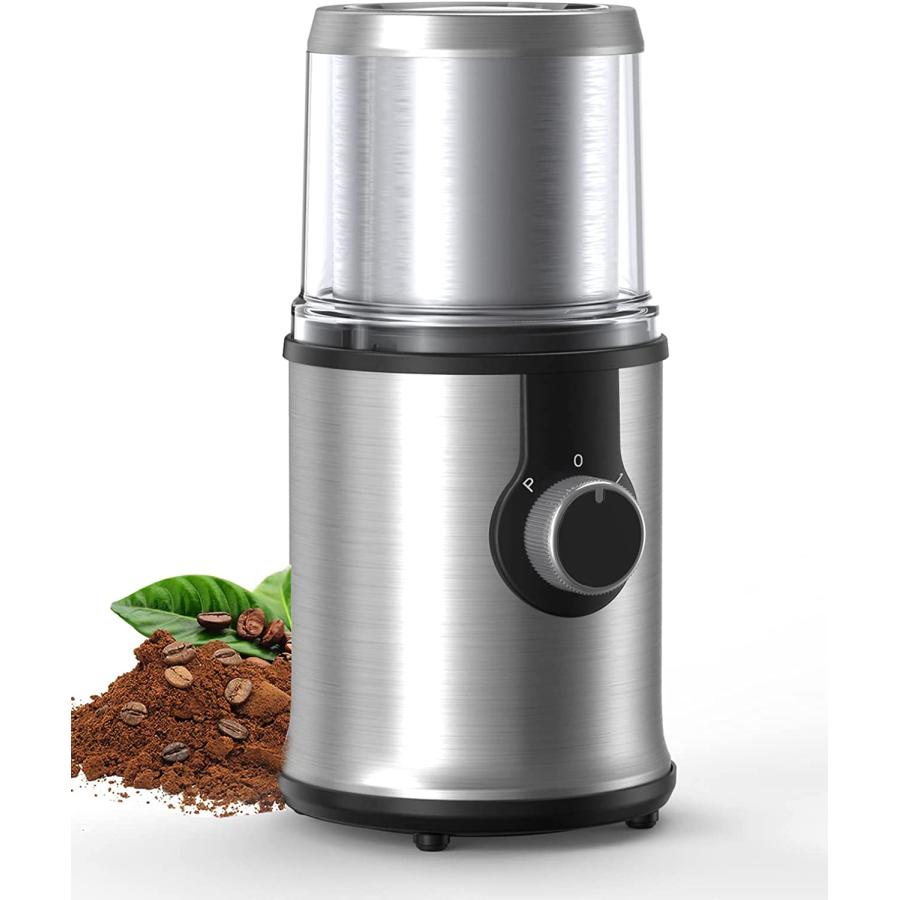 Electric Coffee Grinder with 1 Removable Cup Adjustable Coffee Bean