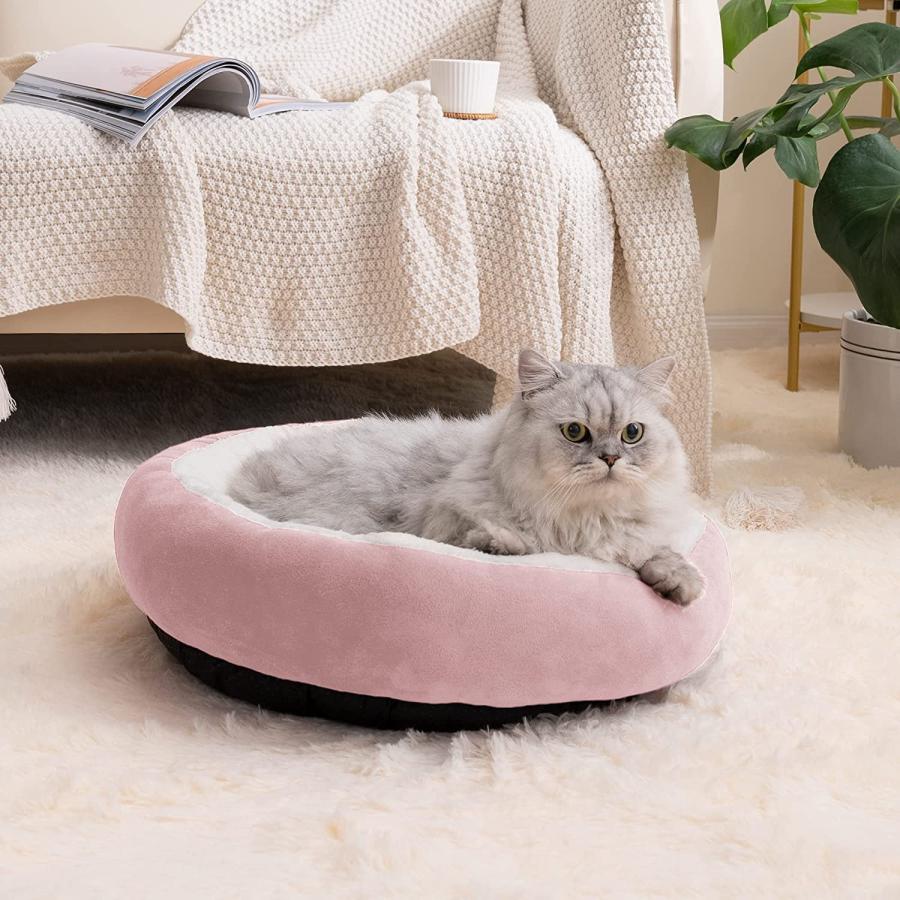 【並行輸入品】 Love's cabin Round Donut Cat and Dog Cushion Bed 23in Pet Bed for_1