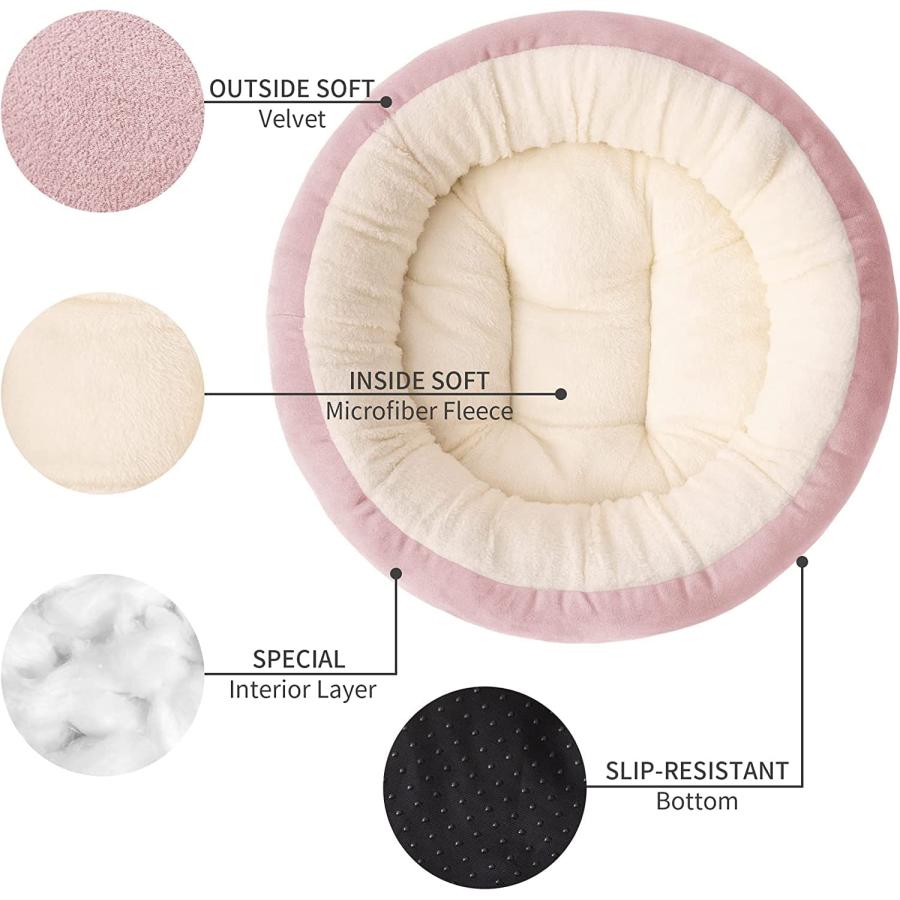 【並行輸入品】 Love's cabin Round Donut Cat and Dog Cushion Bed 23in Pet Bed for_2