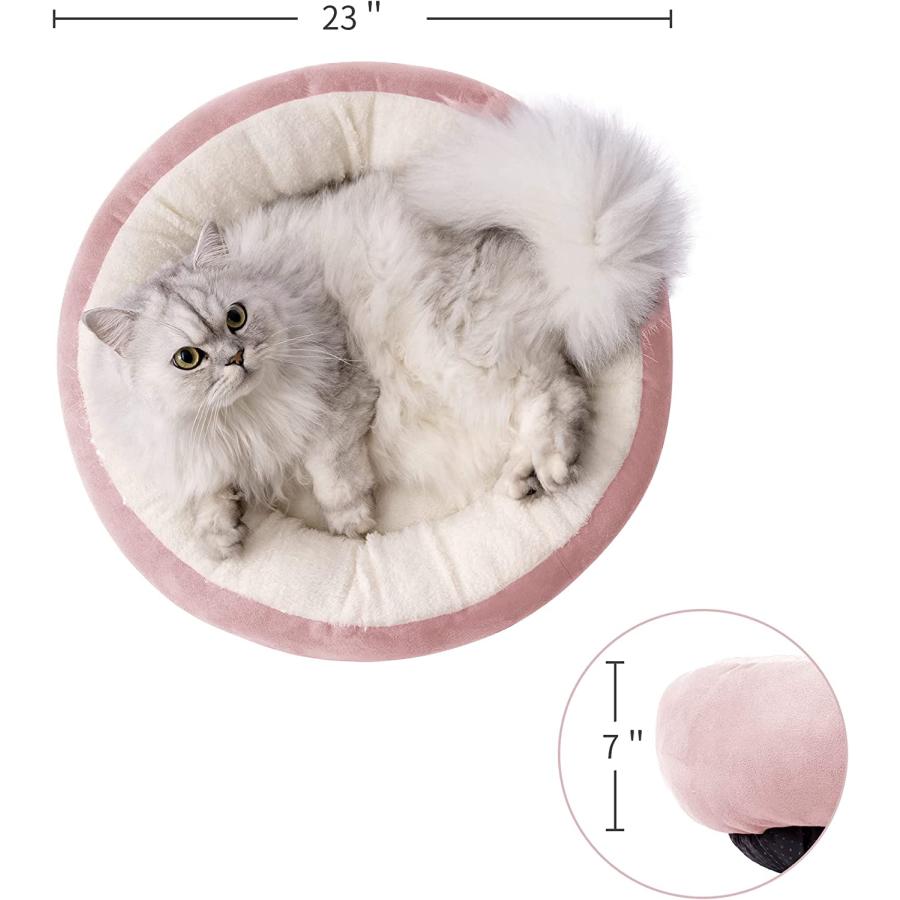 【並行輸入品】 Love's cabin Round Donut Cat and Dog Cushion Bed 23in Pet Bed for_3