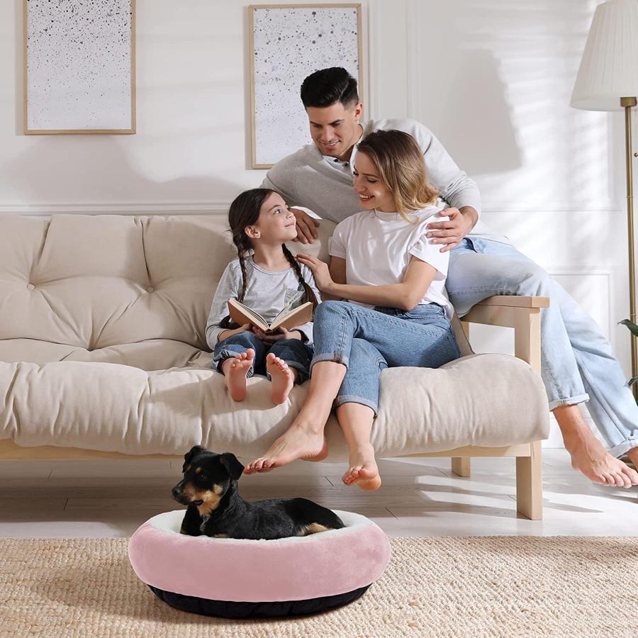 【並行輸入品】 Love's cabin Round Donut Cat and Dog Cushion Bed 23in Pet Bed for_4