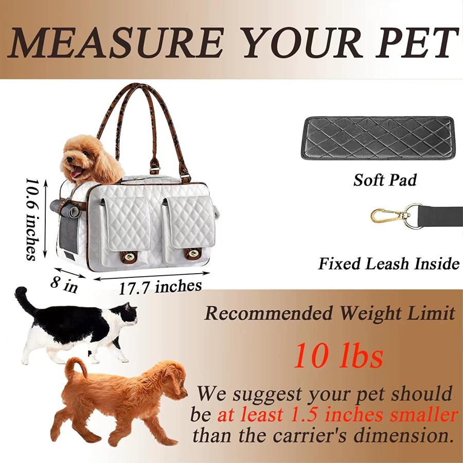 【並行輸入品】 NewEle Fashion Dog Purse Carrier for Small Dogs with 2 Large Pocket_2