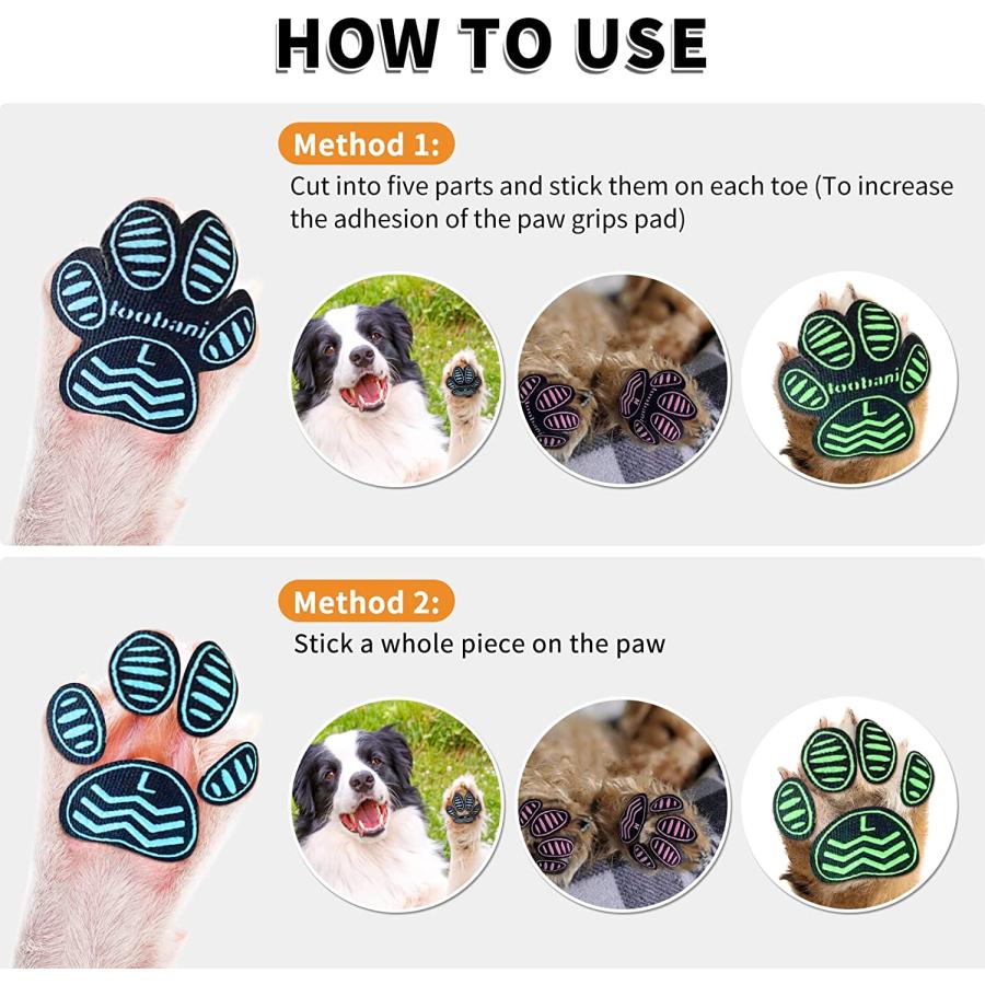 再入荷1番人気 LOOBANI Dog Anti-Slip Pads (12 Sets - 50 Pads) Paw Pads for Dogs Traction Dog Toe Grips for Senior Dogs Provides Traction and Brace for Weak Paws t