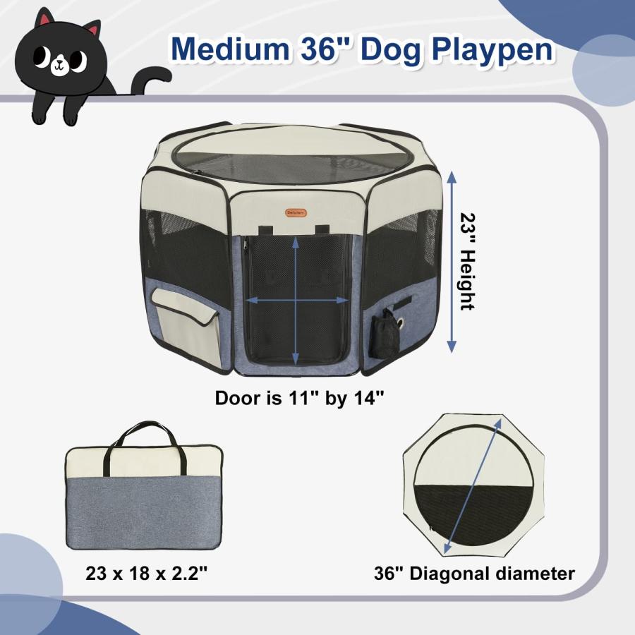 Seiyierr ペット用ベビーサークル 猫用ベビーサークル 折りたたみ式猫用ベビーサークル 屋内猫用 折りたたみ式クレート犬小屋 子猫 ベビーサークル 猫テント｜dep-good-choice｜02