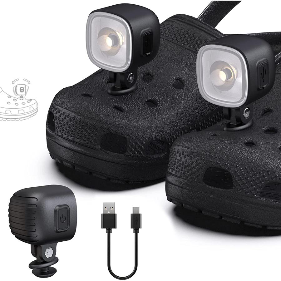 KAHOHT Rechargeable Headlights for Croc 2Pcs IPX6 Waterproof LED Shoes ...
