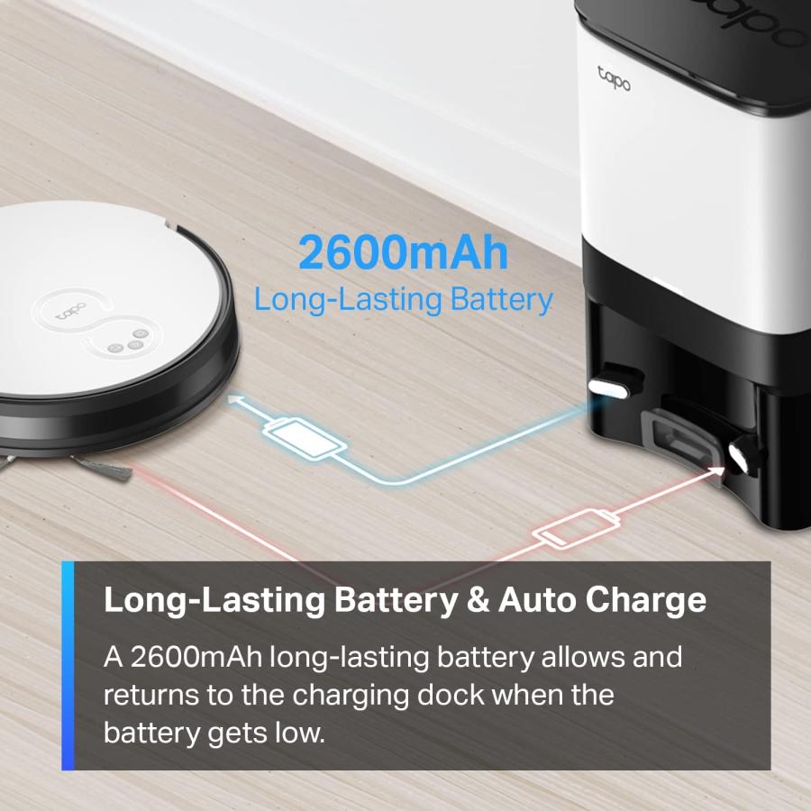 TP-Link Tapo Robot Vacuum and Mop Combo with Self Empty Base  Up to 70-Day Capacity  Self-Charging Robotic Vacuum Cleaner Hard Floors Good for pet｜dep-good-choice｜08