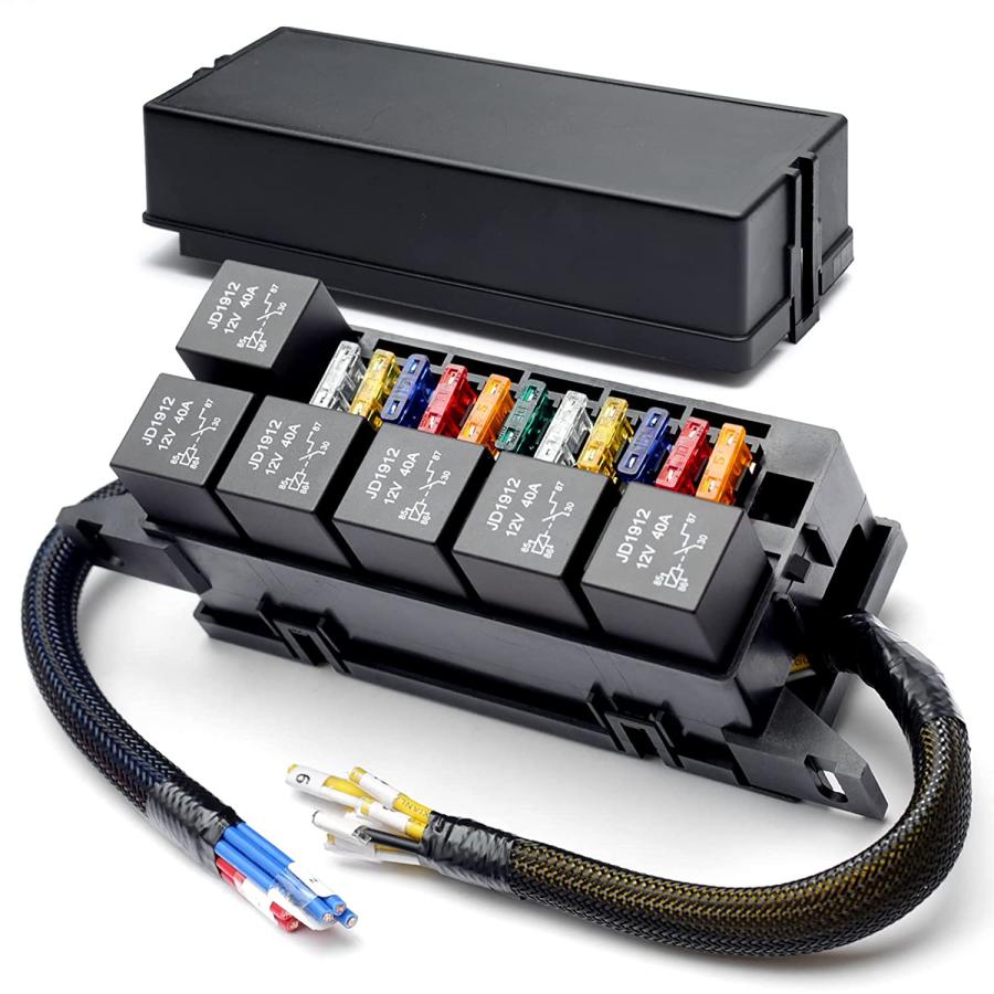 ヒューズとリレーボックスブロック 12V 自動車用 配線済み 防水 ヒューズとリレーボックスブロック 12V 自動車用 配線済み 防水
