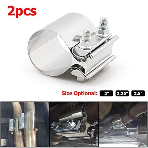 【並行輸入品】 BESULEN 2インチ排気クランプ、2個バットジョイントバンドクランプスリーブカプラー、車用ステンレススチールマフラーバンドクラ_7
