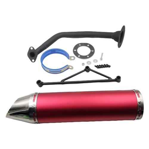 【並行輸入品】 】 ZTDZZH RED Muffler Exhaust Pipe System for GY6150CC Scooters Strの画像