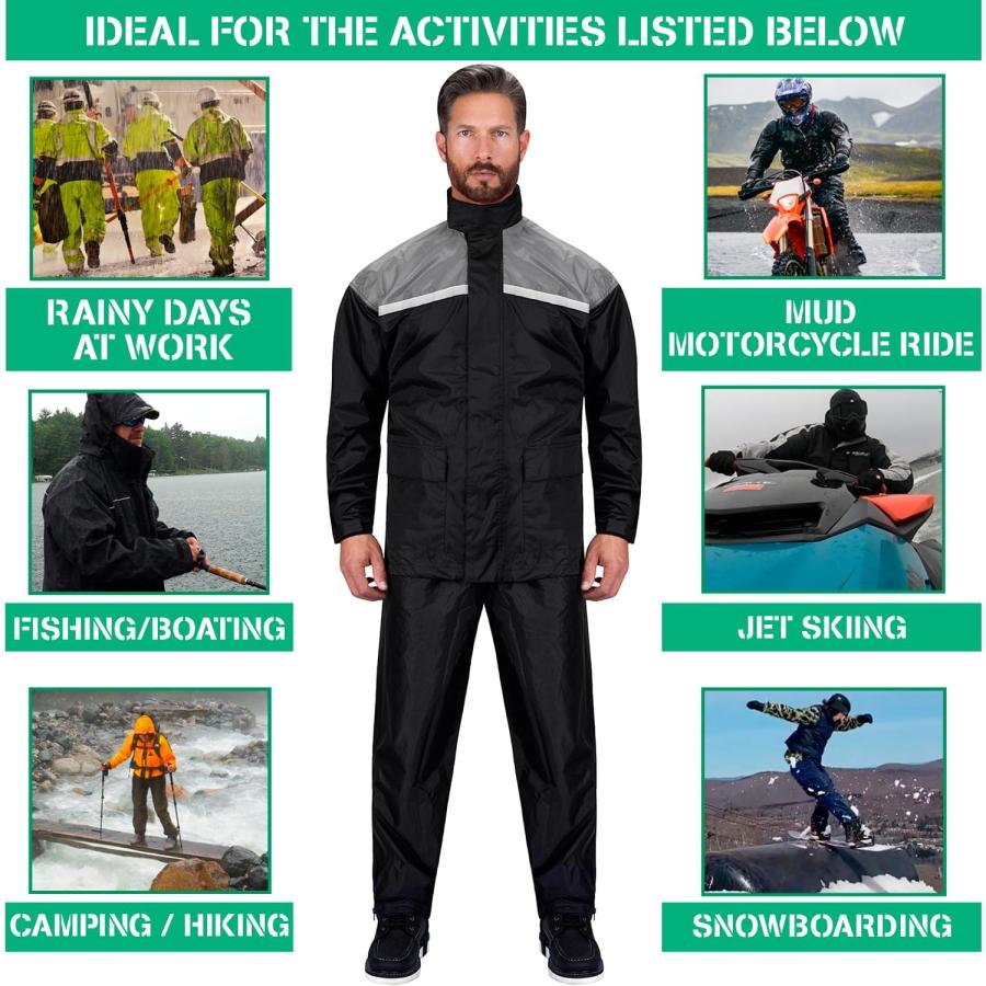 【並行輸入品】 Nomad Rain Suit for Men & Women 2 Piece Waterproof Rain Jacket P_9