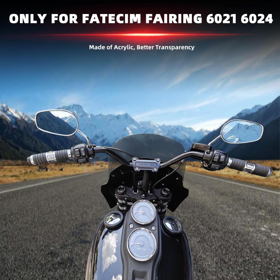 並行輸入品】 FATECIM 11インチ スモークウィンドスクリーン フロント