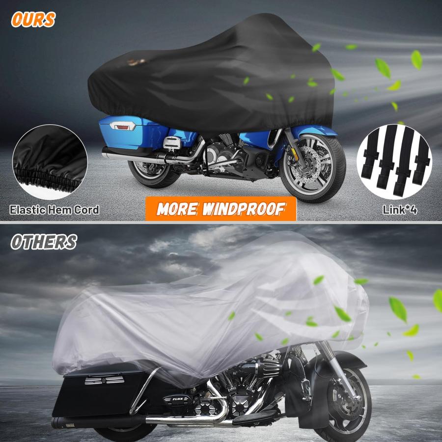 【並行輸入品】 Keyless4U オートバイ ハーフカバー 防水 防風 アウトドア 防塵 ツーリングモデル ロードキング ストリート グライド_3