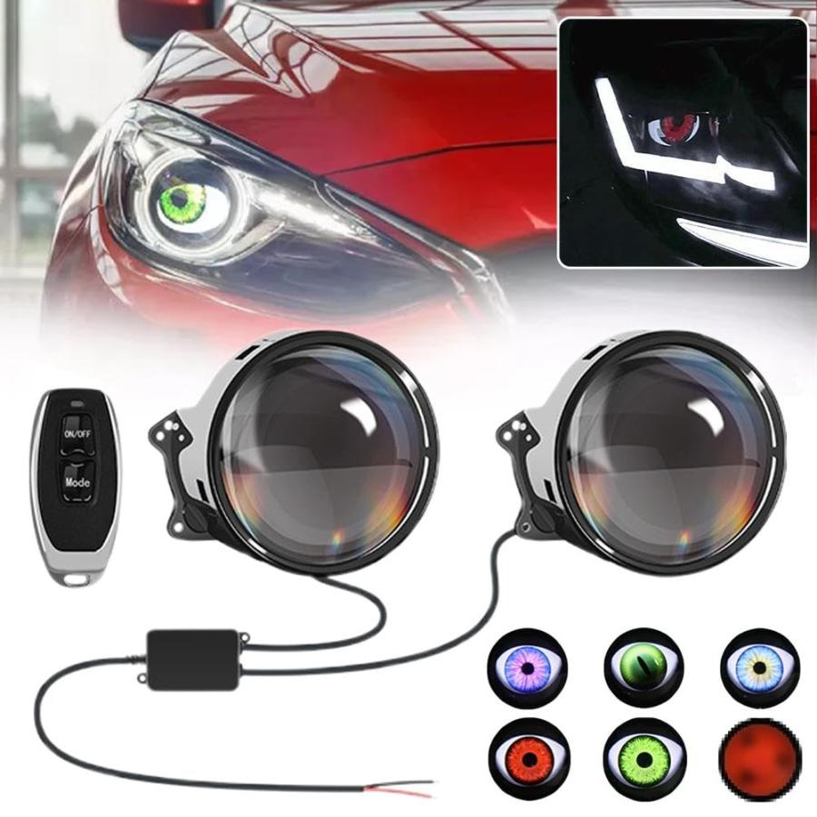 並行輸入品】 GINTBN ダイナミックデビルアイズLEDカーヘッドライト