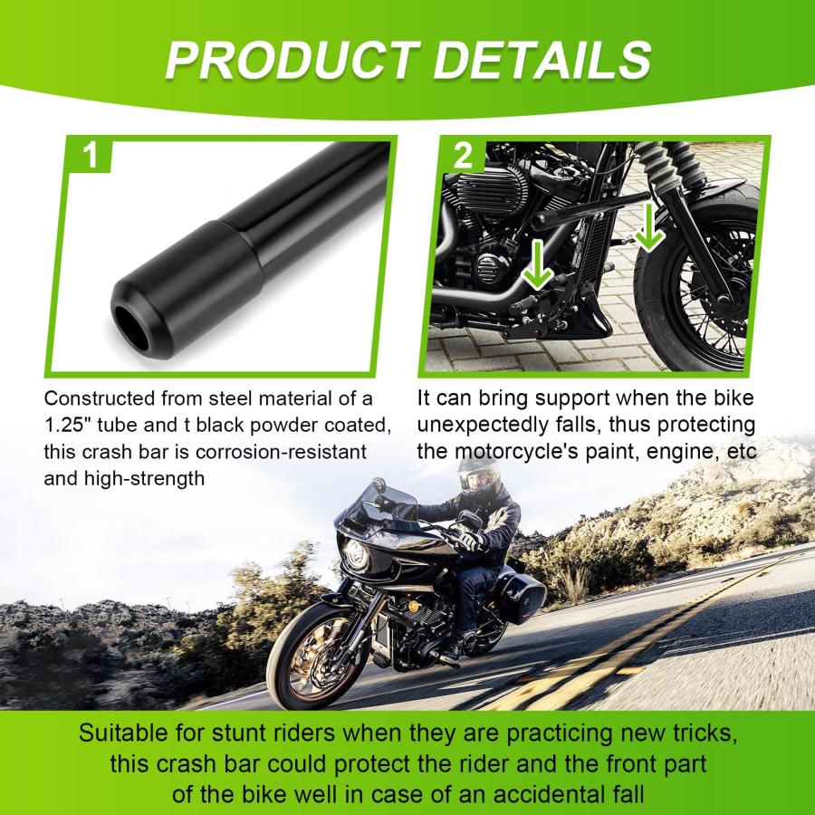 【並行輸入品】 】 Mofun Gloss Black Highway Engine Guard Crash Bar Compatible with_3
