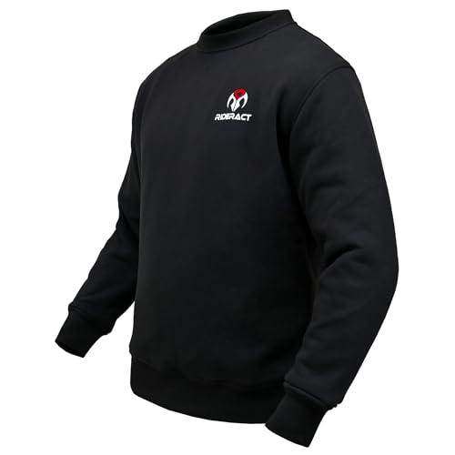 【並行輸入品】 Motorcycle Sweatshirt Black Mens Riding Fleece Shirt Kevlar Line_4