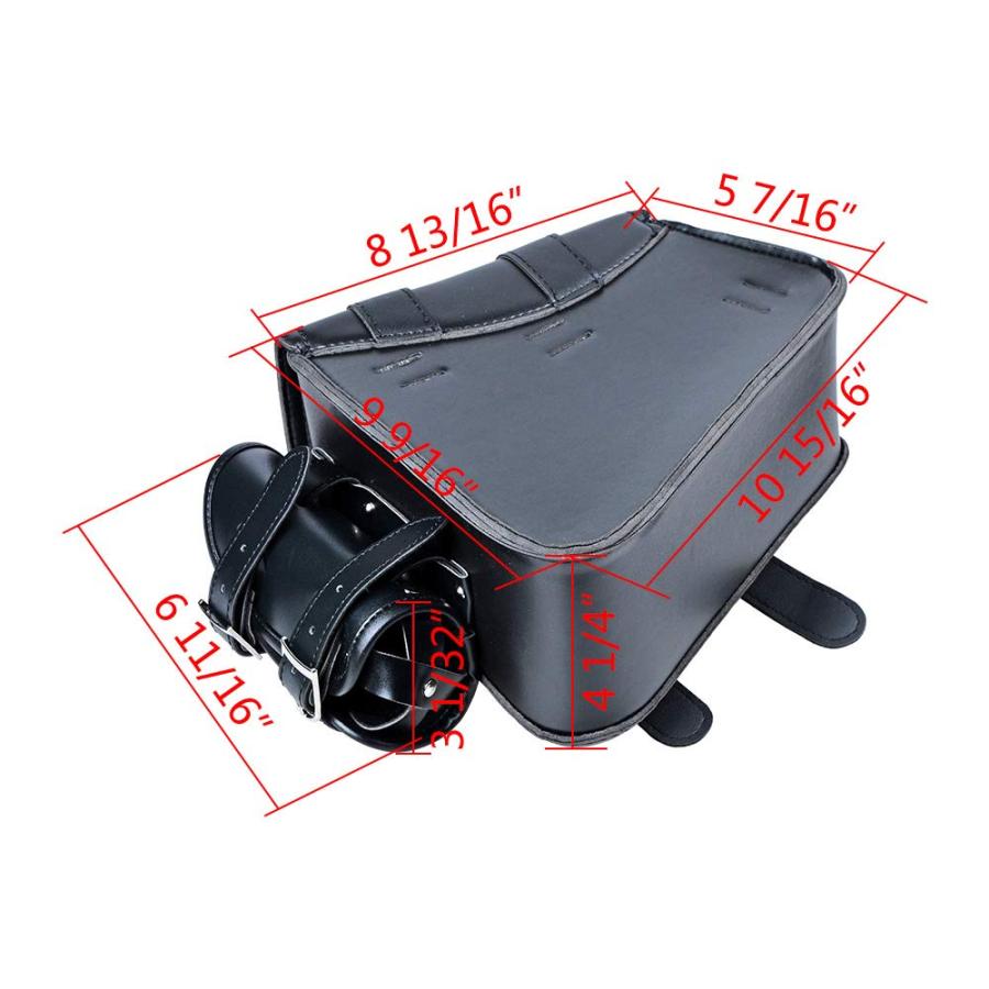 【並行輸入品】 】 AutoXcessories Motorcycle Left Side Saddlebag PU Leather Black S_6