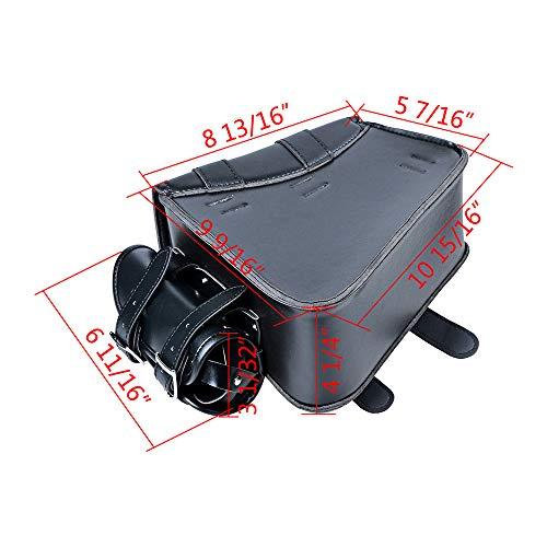 【並行輸入品】 】 AutoXcessories Motorcycle Left Side Saddlebag PU Leather Black S_7