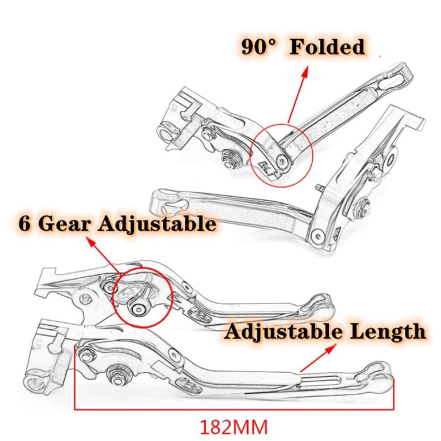 【並行輸入品】 】 MTCRIGHTER Retractable Foldable Brake Lever Clutch Lever for Hon_3