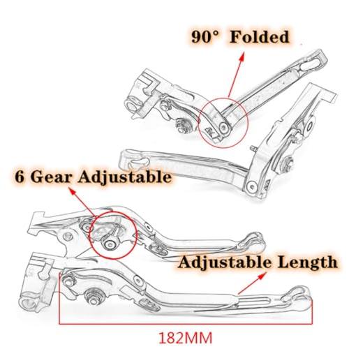 【並行輸入品】 】 MTCRIGHTER Retractable Foldable Brake Lever Clutch Lever for Hon_4