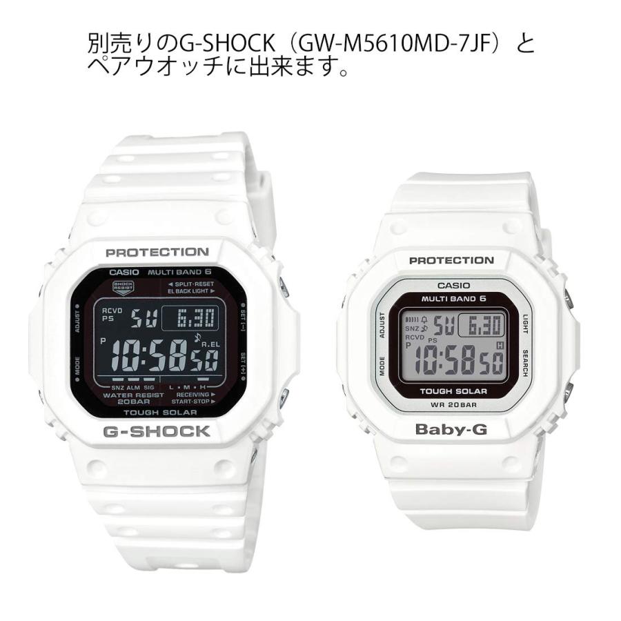 【美品】CASIO Baby-G ホワイト BGD5000-7JG BABY-G BGD-5000-7JF ベビーG Baby-G 電波ソーラー 白 ホワイト