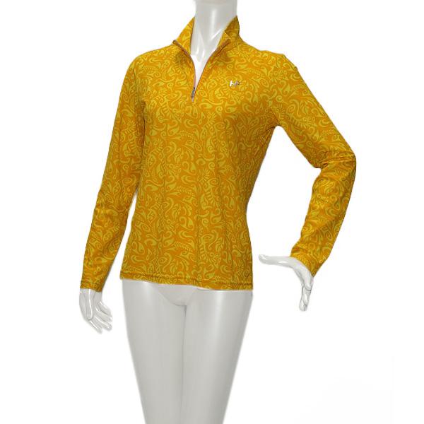 美品【Heal Creekヒールクリーク)ライン長袖ニットポロ 40 Heal Creek（ヒールクリーク） レディース 春夏 接触冷感 UVカット