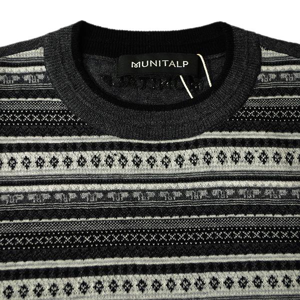 MUNITALP（ムニタルプ） メンズ 秋冬 柄 ウール カシミヤ混 クルー