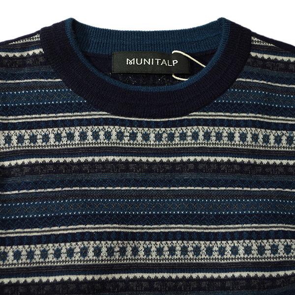MUNITALP（ムニタルプ） メンズ 秋冬 柄 ウール カシミヤ混 クルー