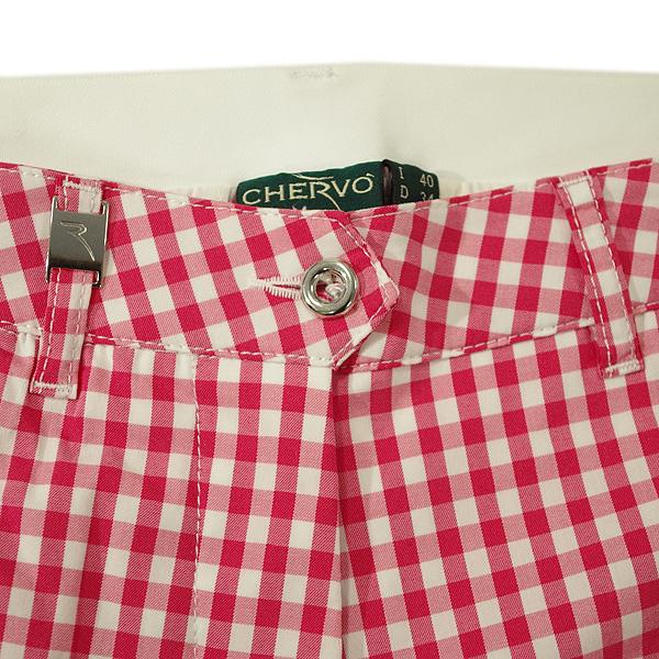 レディースCHERVOシェルボゴルフパンツショートパンツチェック柄