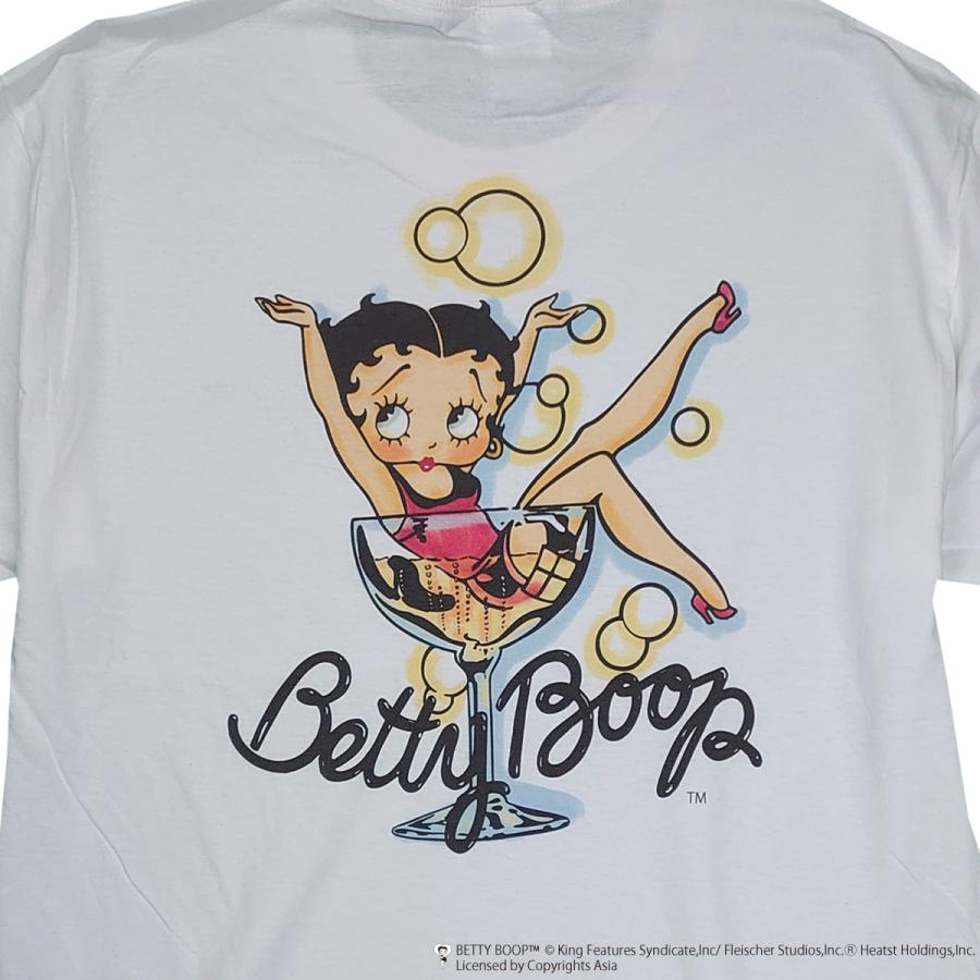 ベティーブープ BETTY BOOP ベティちゃん tシャツ カットソー メンズ レディース ユニセックス 大きいサイズ キャラクター Tシャツ CHAMPAGNE GLASS ST｜depot-select｜04