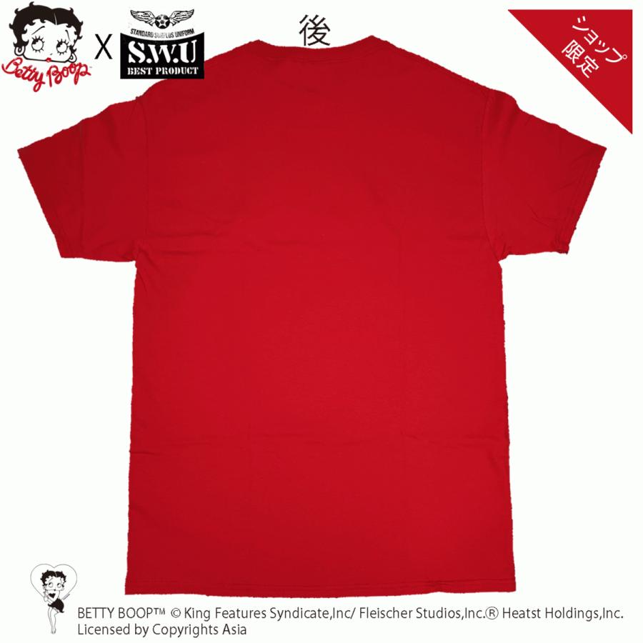 ベティーブープ BETTY BOOP S.W.U コラボ tシャツ カットソー ベティちゃん メンズ レディース ユニセックス 大きいサイズ ミリタリー BETTY BOOP CAMP STAR｜depot-select｜03