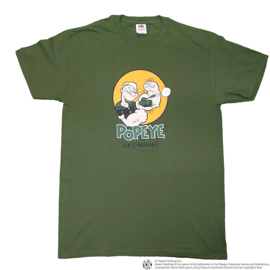 ポパイ POPEYE ミリタリー tシャツ カットソー メンズ レディース ユニセックス 大きいサイズ キャラクター Tシャツ POPEY WITH TANK｜depot-select｜02