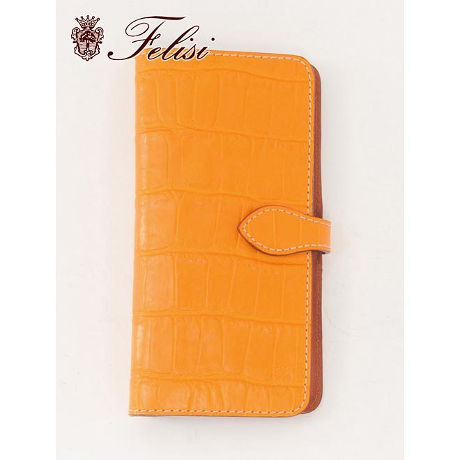 フェリージ felisi 国内正規品 メンズ スマホケース スマートフォンカバー マンゴー クロコ型押しレザー iPhone でらでら 公式ブランド