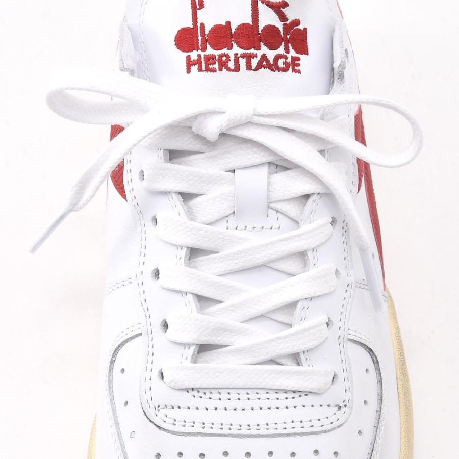 ディアドラ ヘリテージ Diadora Heritage メンズスニーカー ローカット MI BASKET ROW CUT バッシュ  ホワイトレザー ガーネットコンビ ブランド｜deradera｜08