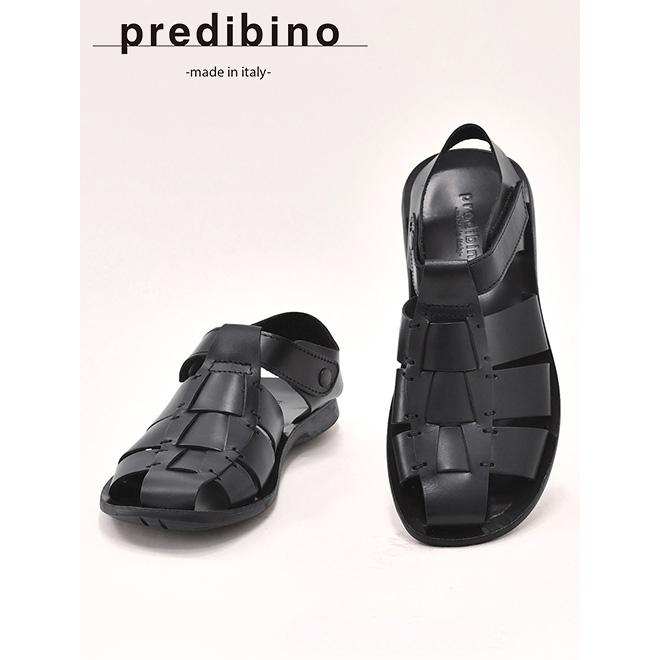 プレディビーノ Predibino メンズレザーサンダル グルカ風 ブラック マジックテープストラップ固定 ラバーソール イタリアブランド 1903 Nera メンズブランドでらでら公式shop 通販 Yahoo ショッピング
