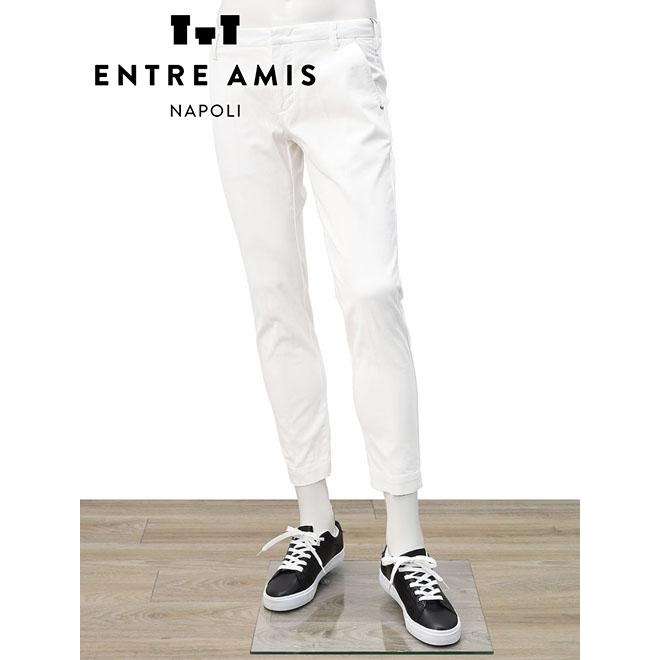 値下げ幅 アントレアミ Entre Amis メンズ カラーパンツ ストレッチスキニー コットンギャバ ジップフライ チノパン スリムテーパード ホワイト ブランド 国内正規品 返品交換無料 Www Superavila Com