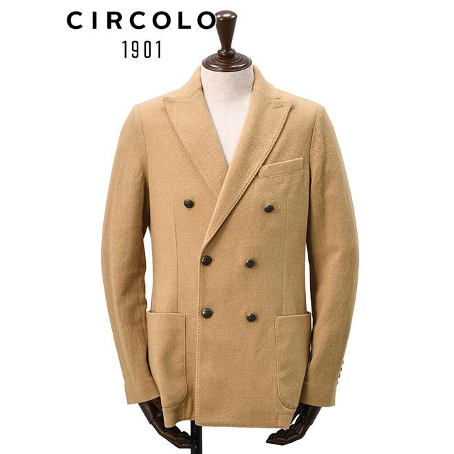セール イージージャケット キャメル カシミヤウール 6つボタン ダブルブレスト メンズ ニットジャケット 1901 Circolo チルコロ カシミヤ ダブル メンズ ニットジャケット 190 Circolo チルコロ 国内正規品 公式 でらでら コート アウター