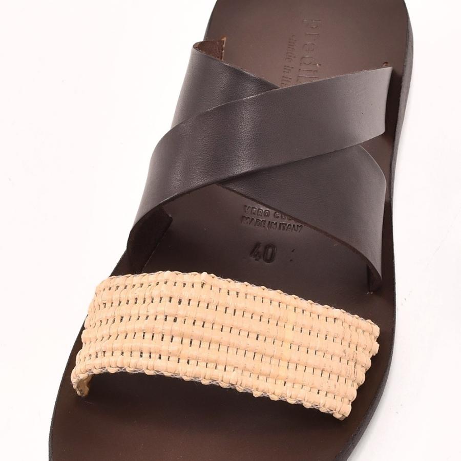 プレディビーノ Predibino メンズレザーサンダル つっかけ クロスストラップ ストロー編みとレザー T Moroモロブラウン イタリア 5007 Tmoro メンズブランドでらでら公式shop 通販 Yahoo ショッピング