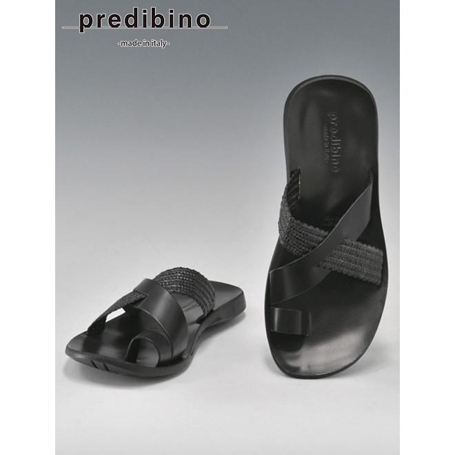 プレディビーノ Predibino メンズ ブラックレザーサンダル 編み込みクロスストラップ サムリング ラバーソールイタリアブランド 5015 Nera メンズブランドでらでら公式shop 通販 Yahoo ショッピング