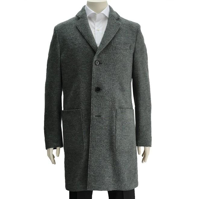 チェスターコート メンズ 秋冬 ブランド ヒューゴ Hugo ボス Boss Sergio グレー色 ブークレ ヤーン素材 1枚地仕立て ロングジャケット Men S 030 メンズブランドでらでら公式shop 通販 Yahoo ショッピング